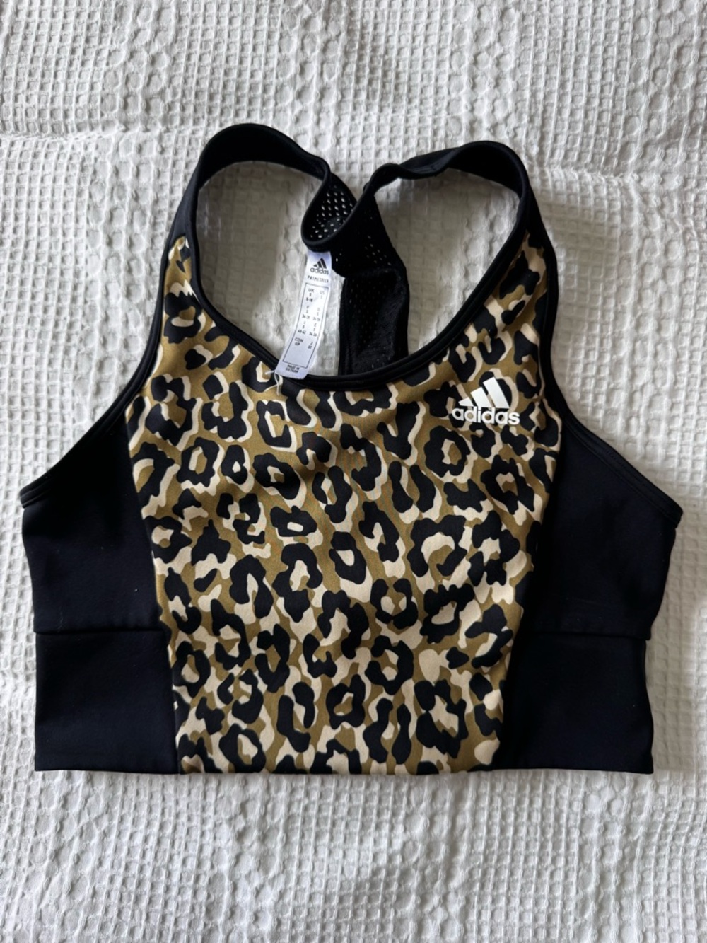 Adidas Women’s AEROREADY DESIGNED 2 MOVE LEOPARD SPORTS BRA Size Small
